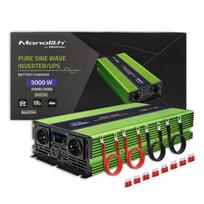 Qoltec įtampos keitiklis Monolith | akumuliatoriaus įkrovimas | UPS | 2500W | 5000W |12V į 230V |Gryna Sinusoida | LCD