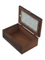 1 Pcs Nordic Retro Solid Wood Begonia Flower Glass Desktop Storage Decorative Box Wooden BOX Makeup Table Decoration