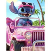 Disney Pearl Painting Stitch Pink ATV Vacation Creative Art 5D Exquisite Landscape Sparkling Craft Home Wall Decoration DIY Handmade Gift 35x45cm