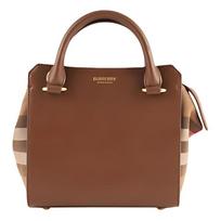 Burberry Raidžių Rašto Odinė Parduotuvės Rankinė Moteriškos Rankinės Ruda 80844851 Basic Set (Bag+Dust Bag)