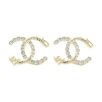 Chanel CC logotipas kalnų krištolo auskarai Moteriški auskarai Auksiniai ABA125-B10006-NM021 Box+Padding Board