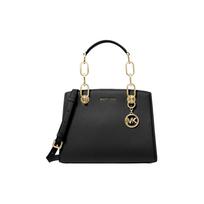 Michael Kors MK Cynthia Logotipo Odinė Pečių Rankinė-Tote Maža Moteriška Rankinė Juoda 30S4GCYS1T-BLACK Basic Set (Bag+Dust Bag) black