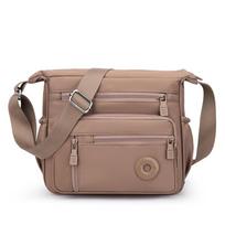 Nylon Shoulder Bag Women's Lightweight Large Capacity Crossbody Bag Mother Bag chaki