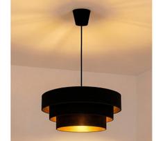 Brilagi - Pakabinamas liustras LUNETA ant laido 1xE27/60W/230V Ø 40 cm juoda/auksinė