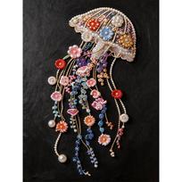 Pearl DIY The Flowers and Jellyfish Art Kits 15.7x19.6inch Gem Art Pearl Painting Kits Without Frame for Adults Gift Idea Home Wall Decor 30x40cm