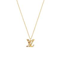 Louis Vuitton Letter Decoration Metal Necklace Unisex necklace Gold M02690 Basic Packaging-Dust Bag+Box