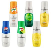 6x SODASTREAM PEPSI SIRUPAS + MIRINDA + 7UP + CITRINADA + MOJITO + TONIKAS