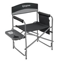 KING CAMP folding camping chair with armrests ASH B10 - black and gray