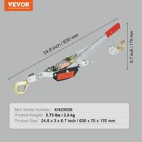 SucceBuy Come Along Winch 2/4/5 Ton Pulling Capacity Heavy Duty Ratchet Automotive Hoist Power Cable Puller for Vehicle Rescue