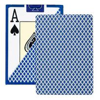 Playing Cards Texas Hold'em Poker – Wide Size, Large Print, 100% PVC Waterproof, Diamond Matte Finish, Anti-Cheat, 56-Card Deck mėlyna