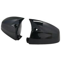 For BMW 5-Series E60 E61 LCI Sedan 2008 2009 2010 Carbon Fiber pattern Black Side Wing Rearview Mirror Cover Cap