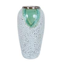 Keraminė vaza TITAN STONE H32cm, žalios/baltos tekstūros