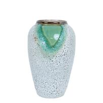 Keraminė vaza TITAN STONE H27cm, žalios/baltos tekstūros