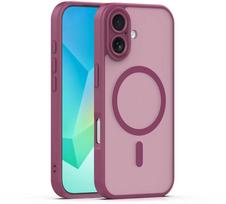 Telforceone „Mag Matt“ dėklas, skirtas „iPhone 16 6,1“ bordo spalvos kameros apsaugai