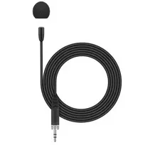 „Sennheiser MKE ESSENTIAL BLACK EW“ – miniatiūrinis visakryptis mikrofonas, juodos spalvos, su 3,5 mm jungtimi