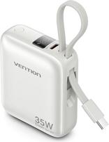 Vention 10000mAh 35W - power bank with USB-C cable (beige)