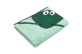 3D Rankšluostis kūdikiui "Croco" su gobtuvu 100x100cm "frotte" žalias