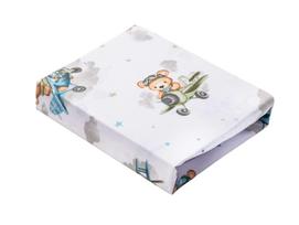 Paklode kūdikiui su guma 60x120 "Bear pilot blue"- medvilninė