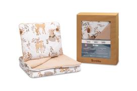 Muslino ir medvilnės pledukas ir pagalvė kūdikiui  "Wolf" beige