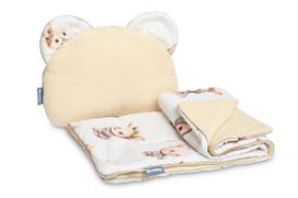 Muslino komplektas kūdikiui "Lissie" pledas 56x76 cm ir pagalvė 38x28 cm smėlio spalvos