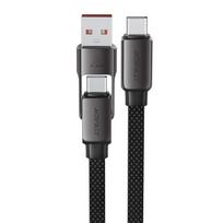 "Acefast C13-05" USB-C - USB-A / USB-C kabelis 480Mb/s 3A 0,2 m - Juodas