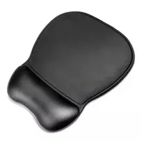 Ergonominis pelės kilimėlis ir riešo atrama gelio eko oda didelis neslystantis - juodas