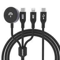 Apple Watch Dudao A12Max+ PD 100W 3in1 įkrovimo kabelis: USB-C Lightning 1.2m - juodas