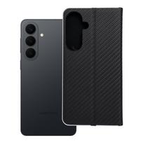 Dėklas telefonui LUNA Book Carbon SAMSUNG S26 Edge juodas