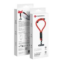 FORCELL F-DESIGN R10X40 riešo telefono virvelė su reguliuojamu ilgiu (maks. 20cm kilpoje) raudona