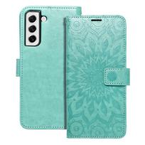 MEZZO knygos tipo dėklas telefonui SAMSUNG S21 FE su mandala, žalias