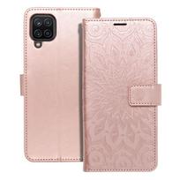 MEZZO knyginis dėklas telefonui SAMSUNG A12 / M12 mandala rožinis auksas
