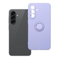 Silikoninis RING dėklas telefonui SAMSUNG A56 5G violetinis
