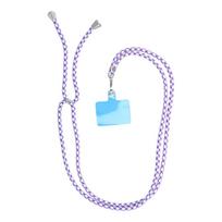SWING (6mm) telefono dirželis, telefono pakabukas su reguliuojamu ilgiu / virvelės ilgis 165 cm (maks. 82,5 cm kilpoje) / ant peties arba kaklo – baltas–violetinis