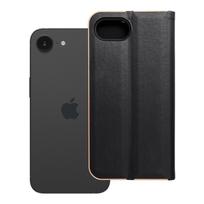 LUNA Book Gold dėklas telefonui IPHONE 16e (SE 4 2025) juodas