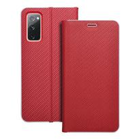 Dėklas telefonui LUNA Book Carbon skirtas SAMSUNG S20 FE / S20 FE 5G - raudonas