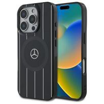 Mercedes MB Dvigubo sluoksnio kryžiuotos linijos MagSafe dėklas iPhone 16 Pro - Juodas