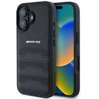 AMG odinis įspaustų linijų juodas logotipas iPhone 16 dėklas - juodas
