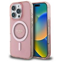 Guess IML Rhinestones Magnetinis dėklas telefonui iPhone 16 Pro Max - rožinis