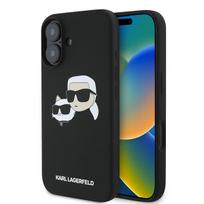 Karl Lagerfeld silikoninis dėklas telefonui Nauble Heads Print Magnetinis iPhone 16 Plus - juodas