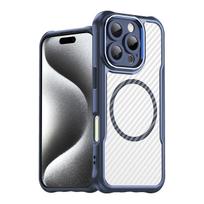 Lyderiaujanti serija Magnetinis silikoninis dėklas telefonui iPhone 16 Pro Max (m) - mėlynas