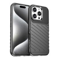 Thunder dėklas telefonui iPhone 16 Pro Max silikoninis dėklas - juodas