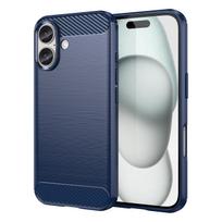 Carbon dėklas telefonui iPhone 16 silikoninis dėklas - mėlynas
