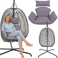 Cocoon Pakabinamas Fotelis Su Rėmu 195 Cm Tamsiai Pilkas 120 Kg