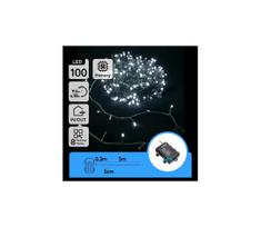 Aigostar - LED lauko girlianda 100xLED/8 funkcijų 3xAA 5,3 m IP44 šaltai balta