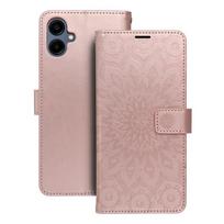 MEZZO knygos tipo dėklas telefonui SAMSUNG A06 su mandalos raštu, rožinio aukso spalvos