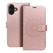 MEZZO knygos dėklas IPHONE 16 Plus mandala rausvas auksas
