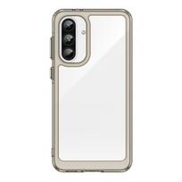 Kosminis dėklas Samsung Galaxy A36 su lanksčiu rėmeliu - pusiau permatomas, juodas