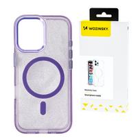 Wozinsky Blizgus dėklas su Magnetiniu Samsung Galaxy S25 - Violetinis su Blizgučiais