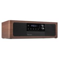 Muzikinis centras Audizio Lunata Premium CD/DAB+/FM/USB/BT, tamsaus medžio – juodos spalvos