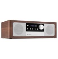 Muzikinis centras Audizio Lunata Premium CD/DAB+/FM/USB/BT, tamsaus medžio – sidabro spalvos